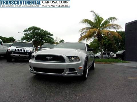 2013 Ford Mustang for sale at TRANSCONTINENTAL CAR USA CORP in Fort Lauderdale FL